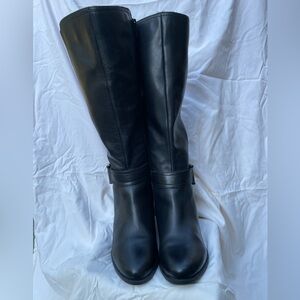 Naturalizer “Kelso” Black Leather Knee-High Boots